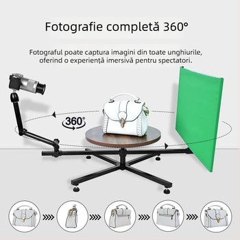 Platformă rotativă pentru aparat de fotografiat, 360°, din aliaj de magneziu, pentru fotografie și videografie