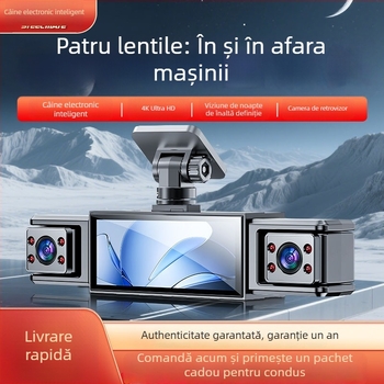Iron General dash cam 4K Ultra-Clear cu înregistrare panoramică 360°, unghi de vizualizare 170°, ecran de 3,0 inch, monitorizare parcare și vedere de noapte îmbunătățită
