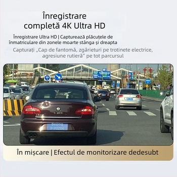 Iron General dash cam 4K Ultra-Clear cu înregistrare panoramică 360°, unghi de vizualizare 170°, ecran de 3,0 inch, monitorizare parcare și vedere de noapte îmbunătățită