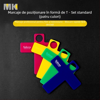 Accesorii foto pentru producții de film și televiziune: marker de poziționare în formă de T fluorescent pentru studio, acrilic, model Sdo 14 - tm 140, greutate 23,5 g
