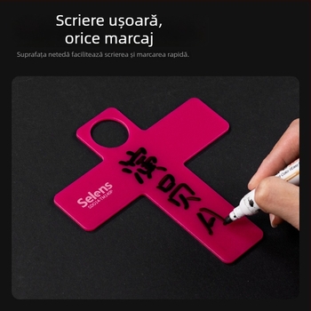 Accesorii foto pentru producții de film și televiziune: marker de poziționare în formă de T fluorescent pentru studio, acrilic, model Sdo 14 - tm 140, greutate 23,5 g