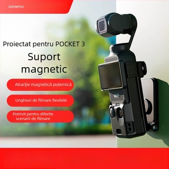 Suport de birou pentru DJI Pocket 3 – bază magnetică, ventuză auto, accesoriu pentru cameră multifuncțional (Model V3275)