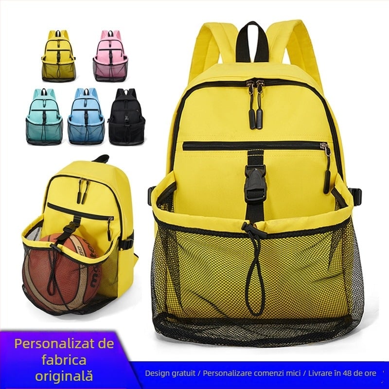 Geantă de antrenament pentru baschet cu capacitate mare, geantă din plasă, rucsac multifuncțional pentru volei (Materiale: pânză Oxford; Cod produs: 045; Procesare și personalizare: Da; Tipărire logo: Da; Scenarii de utilizare: Baschet)