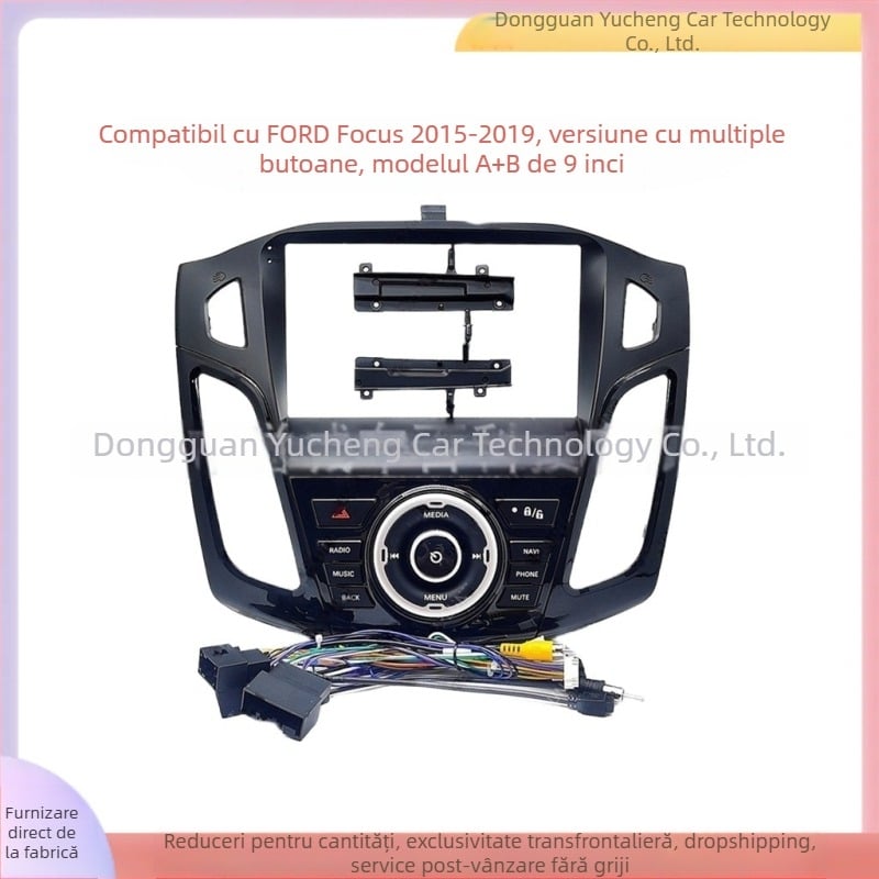Ramă panou bord Ford Focus pentru navigație Android, ABS+PC, compatibil cu Ford Focus 2012–2019, greutate 1 kg