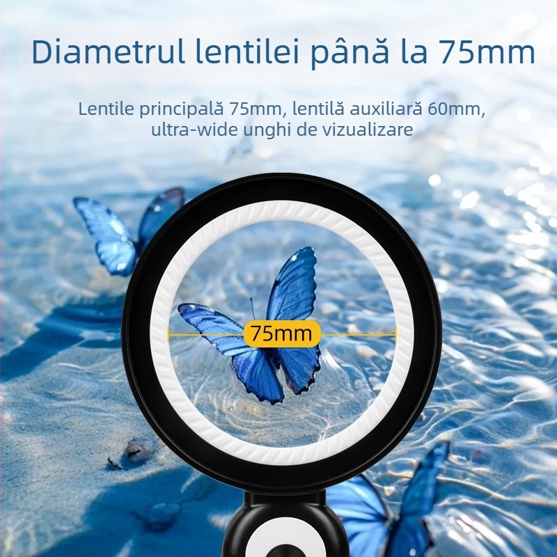Lupa de mână cu lentile duale 10x/30x și iluminare LED pentru citire și evaluarea obiectelor antice