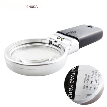 Chuda lupă de birou cu LED, pliabilă, 3x mărire, 2 în 1 ochelari de citire, model 7006, portabil