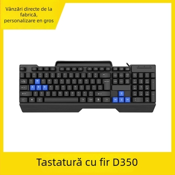 Tastatură cu fir pentru desktop, 104 taste, interfață USB, cablu de 1,35 m, fără iluminare de fundal