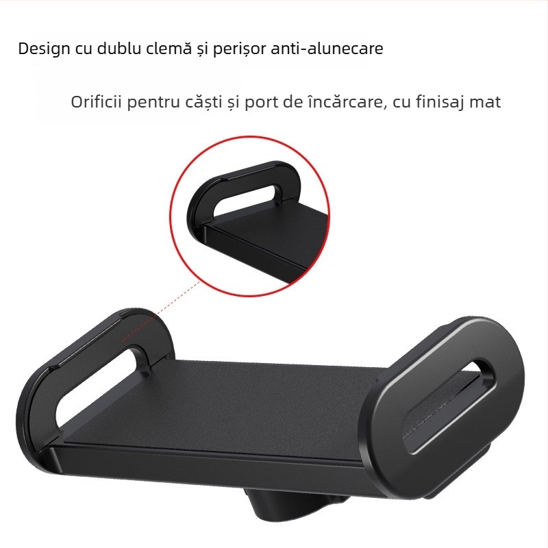 Suport de birou pentru tablete și telefoane — prindere reglabilă și rotativă, aliaj de aluminiu, sistem anti-vibrații, compatibil universal