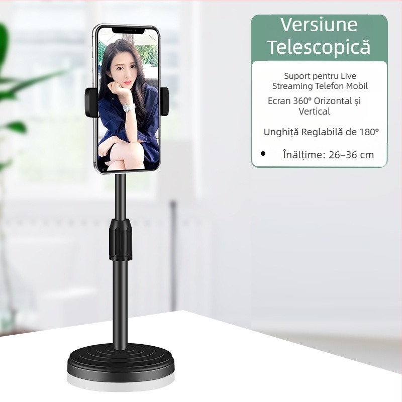 Stativ de birou telescopic pentru telefon și tabletă — Universal, Model Support, Cod Sjzj20, pentru videoclipuri scurte