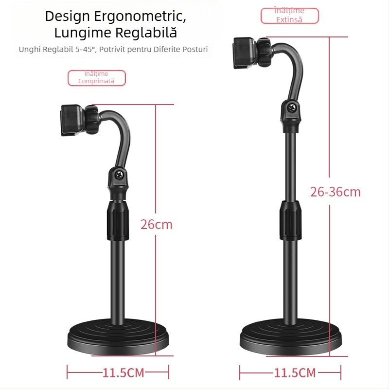 Stativ de birou telescopic pentru telefon și tabletă — Universal, Model Support, Cod Sjzj20, pentru videoclipuri scurte