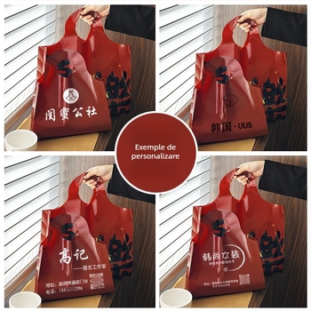 Hongshen Geantă pentru haine din PE cu imprimare a siglei, personalizabilă, sursă de export cross-border exclusivă, stil pictat manual