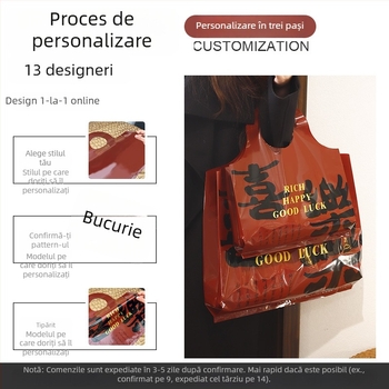 Hongshen Geantă pentru haine din PE cu imprimare a siglei, personalizabilă, sursă de export cross-border exclusivă, stil pictat manual