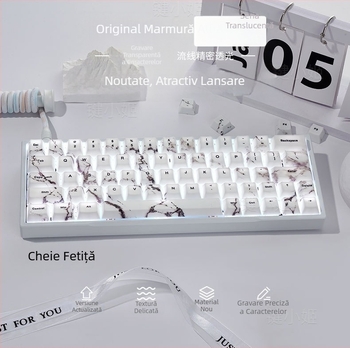 Set capace Marble 3.0 Autumn Scene, 130 taste, PBT transparent, sublimare + imprimare UV, în cutie