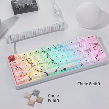 Set capace Marble 3.0 Autumn Scene, 130 taste, PBT transparent, sublimare + imprimare UV, în cutie