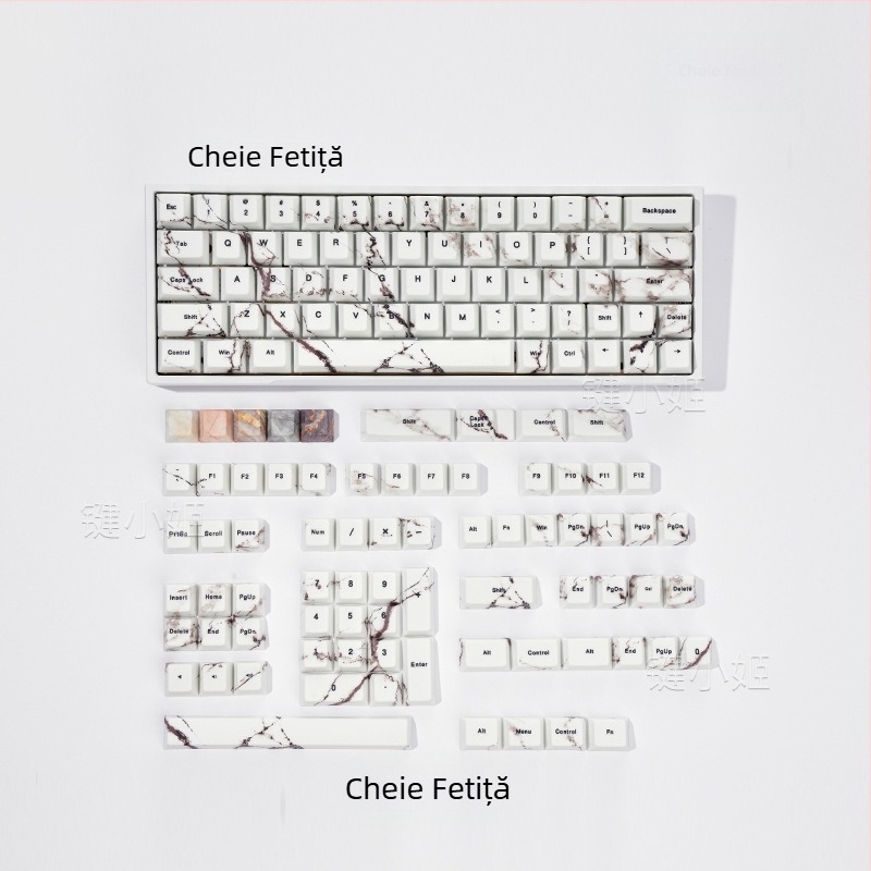 Set capace Marble 3.0 Autumn Scene, 130 taste, PBT transparent, sublimare + imprimare UV, în cutie