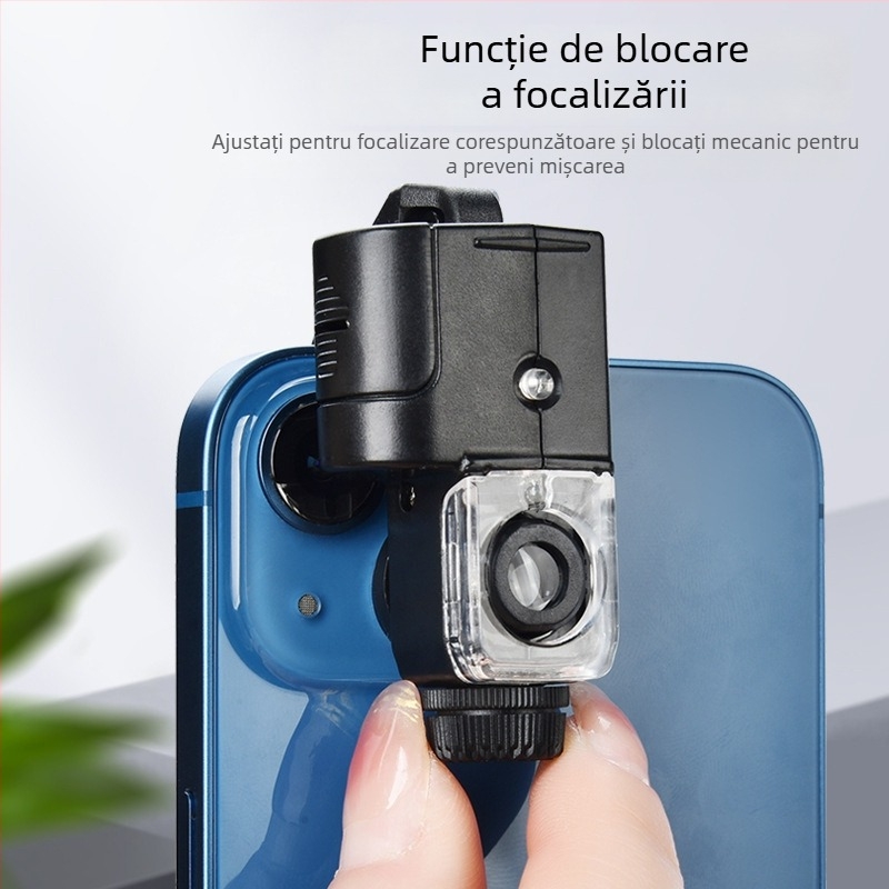 Lupa de mărire cu iluminare încorporată, 100x, portabilă pentru identificare în mișcare