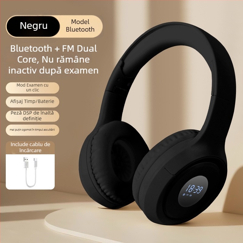 Căști pentru examenul de limba engleză la facultate: durată bateriei peste 8 ore, Bluetooth 5.4, rază de 10 m, afișaj digital, latență redusă pentru e-sports