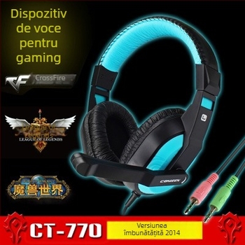 Jiahe CT-770 căști cablate pentru teste de ascultare și vorbire în limba engleză, conector 3,5 mm, difuzoare de 40 mm, microfon încorporat