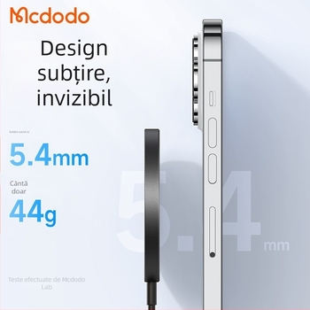 Încărcător magnetic wireless MCDODO pentru MagSafe — 15W maxim, încărcare rapidă PD, compatibil MagSafe, moduri de ieșire 15W/10W/7.5W/5W