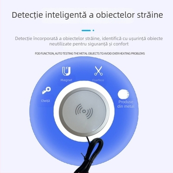Încărcător wireless încorporat din aliaj de aluminiu – 15W încărcare rapidă, QC3.0, deschidere Ø60 mm pentru mobilier, carcasă din aluminiu
