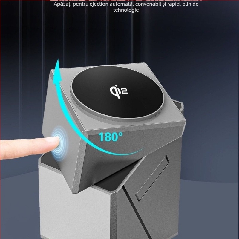 Încărcător wireless Qi2 de 15W, 3-în-1, cu suport de birou rotativ în formă de cub Rubik – încărcare magnetică, PD încărcare rapidă