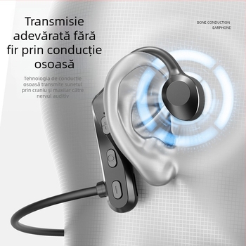 K69 Căști Bluetooth pentru gât – Concepție de conducție osoasă, Stereo bilateral, Bluetooth 5.0, rază 10 m, autonomie 4–8 h