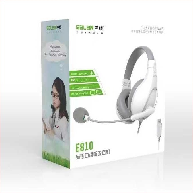 Căști de examen cu fir, microfon încorporat, conector 3,5 mm, 20–20 kHz, 32 Ω, cablu de 2,5 m