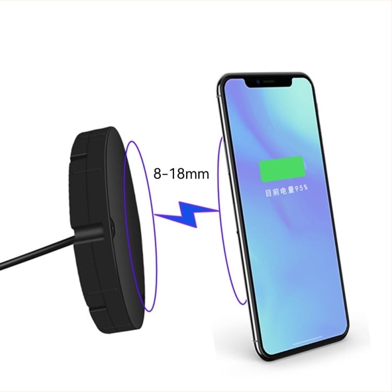 Încărcător wireless ascuns într-o masă cu blat din lemn, 10W QC3.0