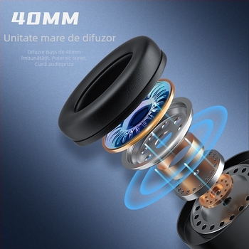 GM-5 Cască de gaming cablată cu microfon omnidirecțional, jack 3,5 mm, 32 Ω, sensibilitate >110 dB, cablu 2,1 m