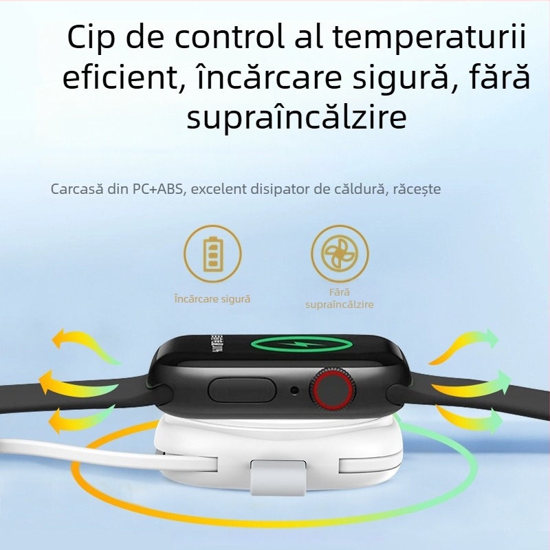 Încărcător magnetic wireless pentru Apple Watch generația 345678 USB-C, PD, design pliabil, încărcare magnetică, până la 5W