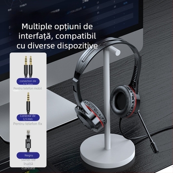 Casca cu fir SH10 pentru echipamente de comunicații, purtare pe cap, 3,5 mm jack (Răspuns în frecvență: 100–10000 Hz; Impedanță: 32 Ω; Lungimea cablului: 2 m)