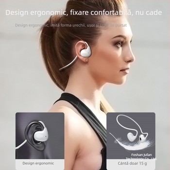 Căști sportive cu conductivitate aeriană, fixare la ceafă în spate, fără fir Bluetooth (cip Huawei, autonomie baterie 0–4 h, rezistente la stropi, Bluetooth 1.1)