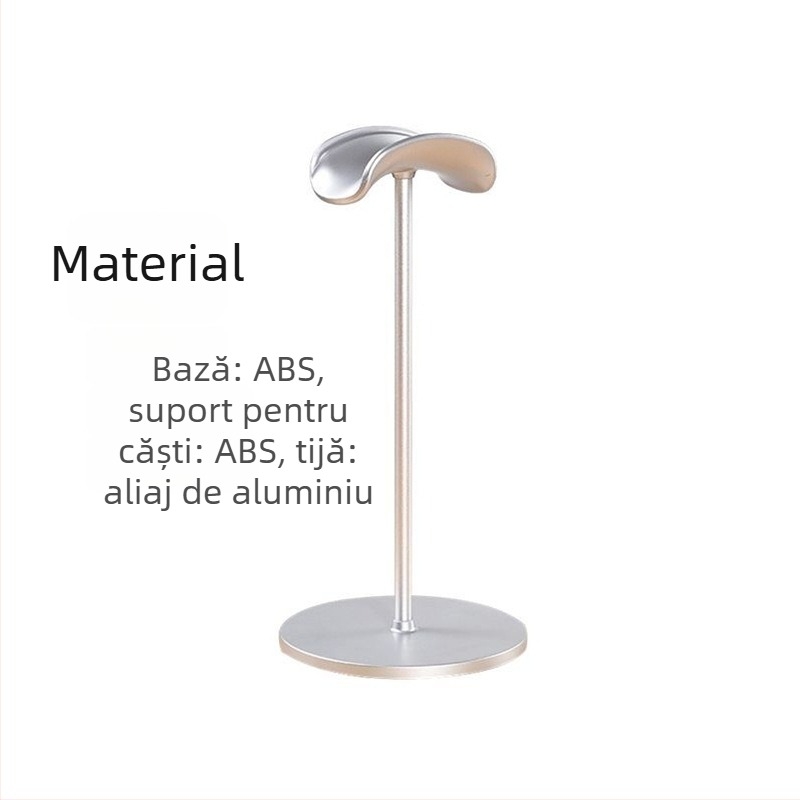 Suport pentru căști din aliaj de aluminiu pentru birou, cu suprafață anti-alunecare, 110 g, model 2023