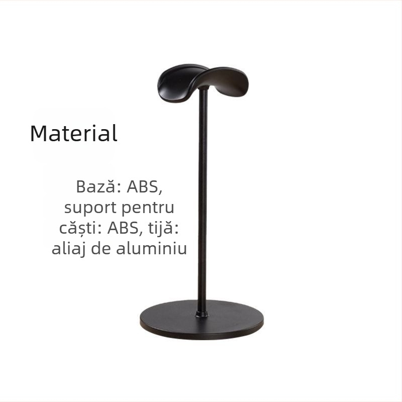 Suport pentru căști din aliaj de aluminiu pentru birou, cu suprafață anti-alunecare, 110 g, model 2023