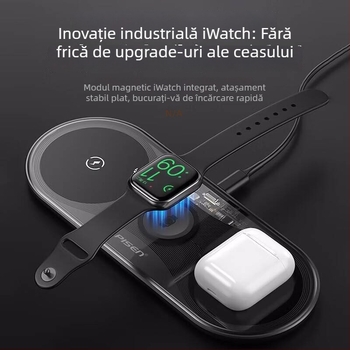Încărcător wireless trei în unu WX03XY-C40 cu PD, 15W, încărcător universal pentru telefon și ceas
