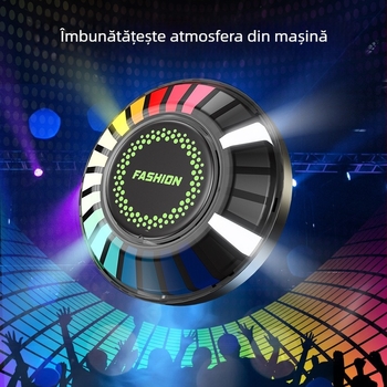 Lumină ambientală pentru interiorul mașinii cu RGB, aromaterapie, control vocal al ritmului muzical, lampă spirală alimentată prin USB