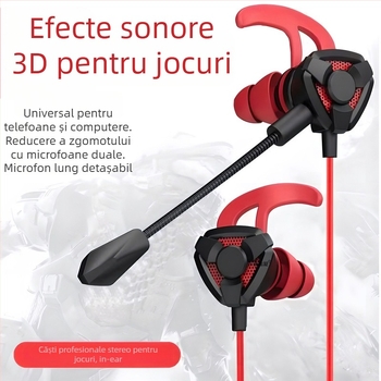 Căști de gaming cu microfon, in-ear, cu fir, pentru PC/Desktop/Laptop, 3,5 mm, 20–20000 Hz, 16 Ω