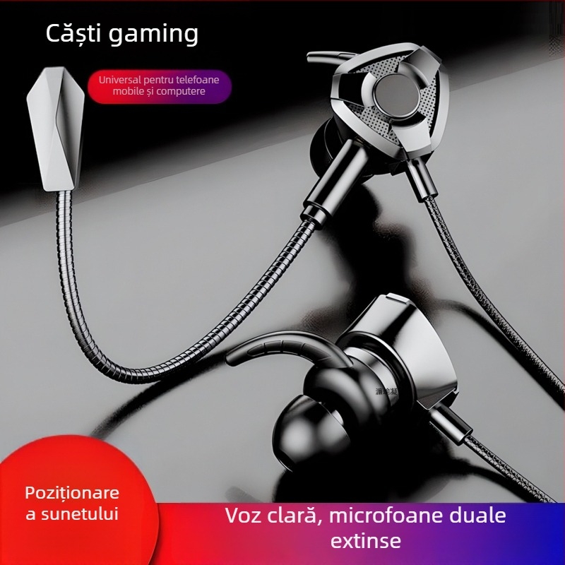 Căști de gaming cu microfon, in-ear, cu fir, pentru PC/Desktop/Laptop, 3,5 mm, 20–20000 Hz, 16 Ω