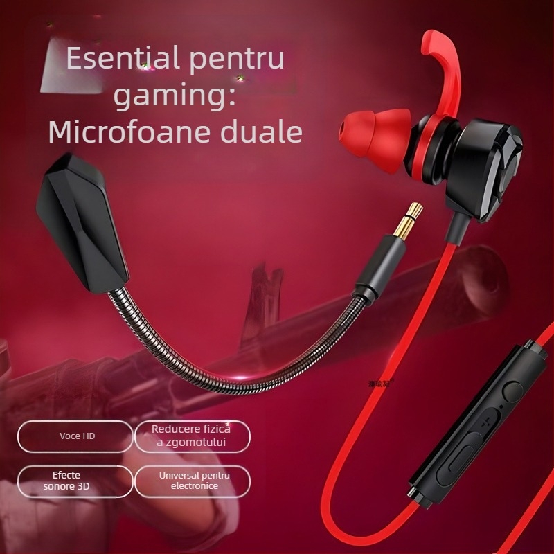Căști de gaming cu microfon, in-ear, cu fir, pentru PC/Desktop/Laptop, 3,5 mm, 20–20000 Hz, 16 Ω