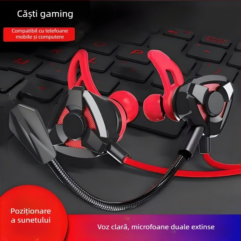 Căști de gaming cu microfon, in-ear, cu fir, pentru PC/Desktop/Laptop, 3,5 mm, 20–20000 Hz, 16 Ω