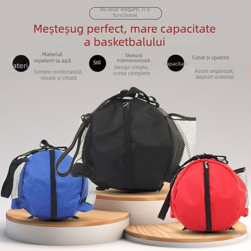 Geantă de baschet Unique, rucsac multifuncțional pentru depozitare echipament de antrenament baschet, geantă sport cu bretele duble