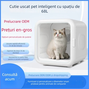 Cutie uscare animale LQ-HG100 – Uscător inteligent pentru pisici și câini, uscare automată la temperatură constantă (22-39°C), sub 1000W, 220V, protecție la supraincălzire