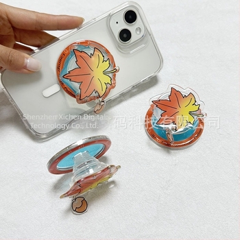 Suport pentru telefon mobil — magnetic, Snap-on, compatibil universal, design retractabil, ABS+TPU.