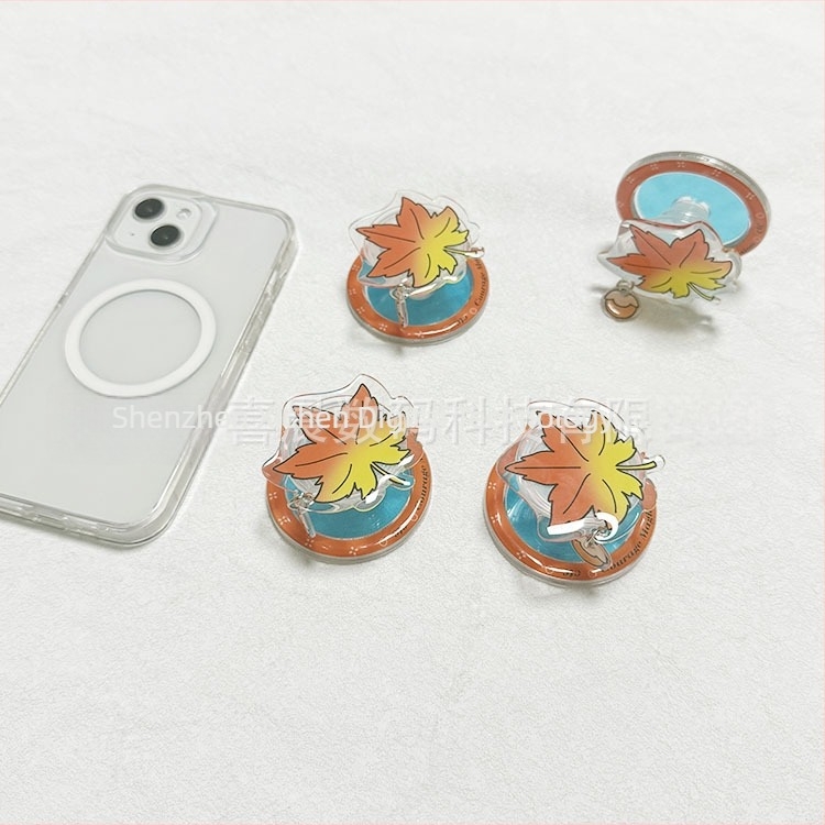 Suport pentru telefon mobil — magnetic, Snap-on, compatibil universal, design retractabil, ABS+TPU.