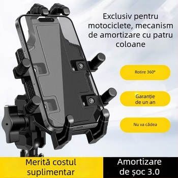 Suport pentru telefon pentru motocicletă, construcție metalică, stil cyberpunk, încărcare wireless