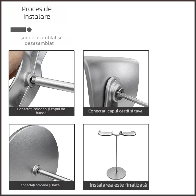 Suport pentru căști de birou (Model Z25 • Suport dual pentru căști • ABS)