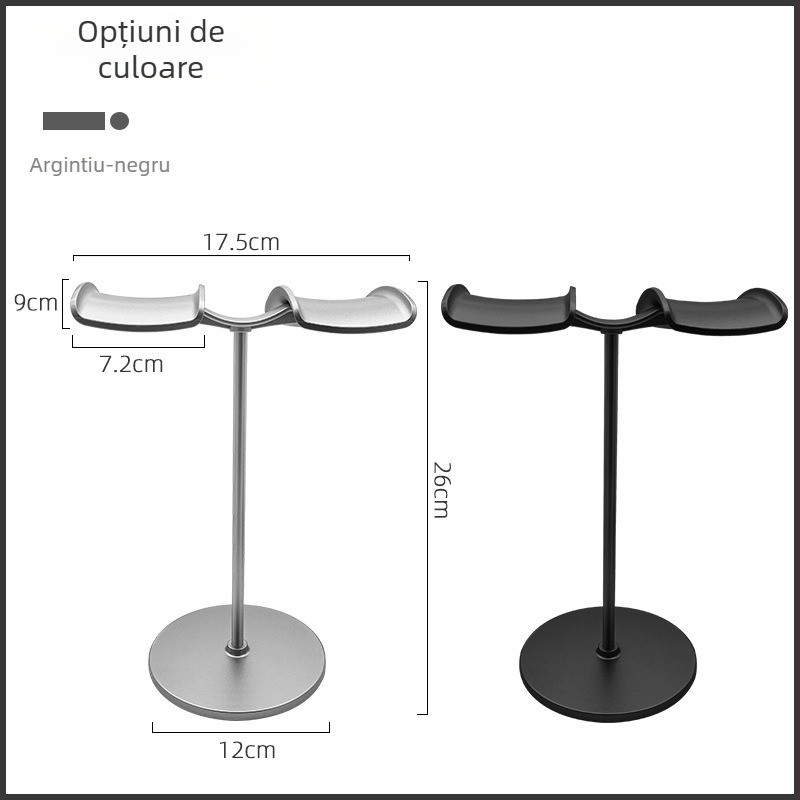 Suport pentru căști de birou (Model Z25 • Suport dual pentru căști • ABS)