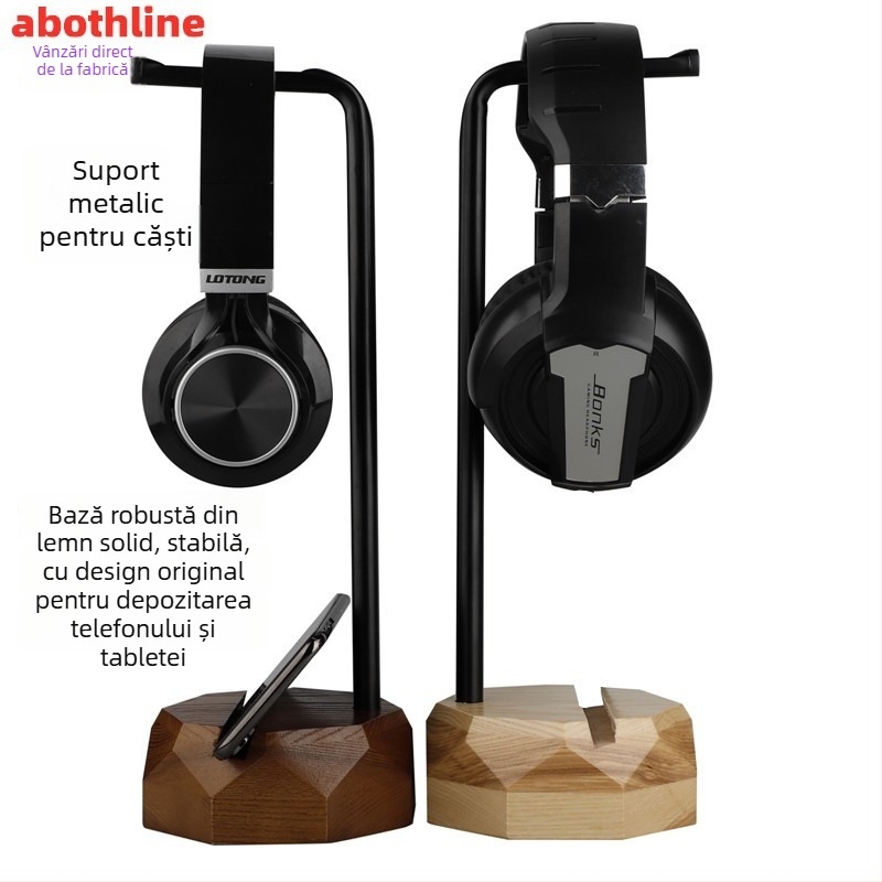 Suport de birou pentru căști, construcție din aliaj de aluminiu, compatibil cu E77 și Sony Utopia, model E17012, greutate 0,75 kg