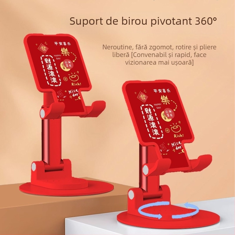 Suport pentru telefon de birou, reglabil, pliere, portabil, încărcare wireless, pentru streaming live și vizionare videoclipuri, universal