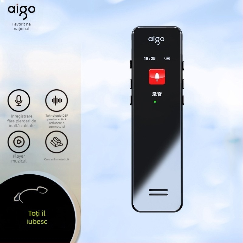 Aigo R6933 WAV înregistrator, 7 ore înregistrare, ecran TFT, microfon bidirecțional